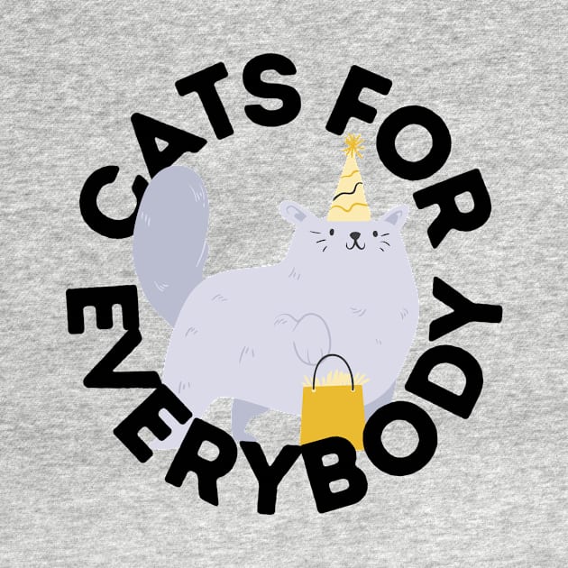 Cats For Everybody Festive Cat Bearing Gifts Funny Christmas Gift for Cat Owners and Feline Lovers by nathalieaynie